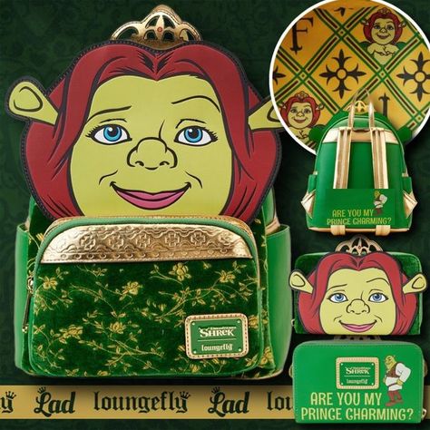 Zach Pincus | loungeflylad on Instagram: "Check out this awesome new Shrek - Princess Fiona Cosplay @loungefly collection coming soon exclusively to @loungefly #loungefly #loungeflyaddict #loungeflydisney #loungeflybackpack #loungeflycollector #loungeflyminibackpack #loungeflyexclusive #loungeflycollection #loungeflystyle #loungeflylad #loungeflynews #loungeflyreveal #funkofashionfriday #minibackpackmonday #shrek #shrekmemes #shrekrave #shrekisloveshrekislife #shrekmeme #shrekthemusical #shrek Shrek Accessories, Shrek Aesthetic Cute, Fiona Cosplay, Shrek Aesthetic, Loungefly Collection, Fiona Shrek, Gothic Alphabet, Aries Personality, Loungefly Purse