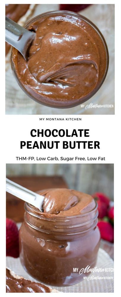 Chocolate Peanut Butter (Sugar Free, Low Carb, THM-FP) #trimhealthymama #thm #thmfp #sugarfree #lowcarb #keto #peanutbutter #chocolate #chocolatepeanutbutter #lowfat #dairyfree Thm Chocolate Peanut Butter, Healthy Ways To Eat Peanut Butter, Thm Snacks, Thm Fp, Fuel Pull, Trim Healthy Mama Dessert, Chocolate Peanutbutter, Postre Keto, Thm Desserts