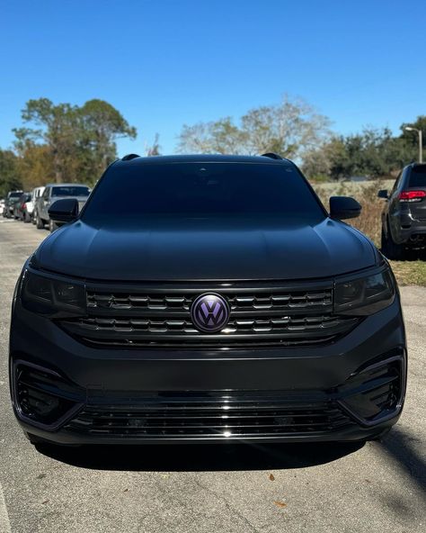 Pro Dips LLC | Full Color Change on this VW Atlas done the #ProDips way! Full exterior and interior Satin Black Wrap ✅ Custom High Gloss Dark Purple… | Instagram Vw Atlas Custom, Purple Instagram, Vw Atlas, New Suv, Purple Accents, Black Wrap, Dream Garage, First Car, Black Car