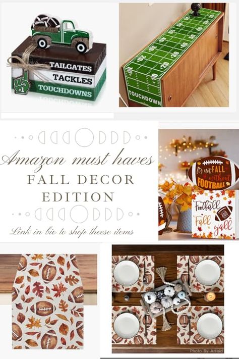 Who’s ready for football szn?! Kickoff the fall season with football decor for your home! Fall Football Themed Event, Football Decorations For Home, Fall Football Decor, Football Decor, Season Decor, Football Theme, Fall Football, Football Decorations, Football Themes