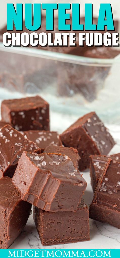 Dark Chocolate Fudge Recipe, Fantasy Fudge Recipe, Nutella Recipes Easy, Easy Chocolate Fudge, Nutella Fudge, Easy Fudge, Microwave Fudge, Fudge Ingredients, Dark Chocolate Fudge