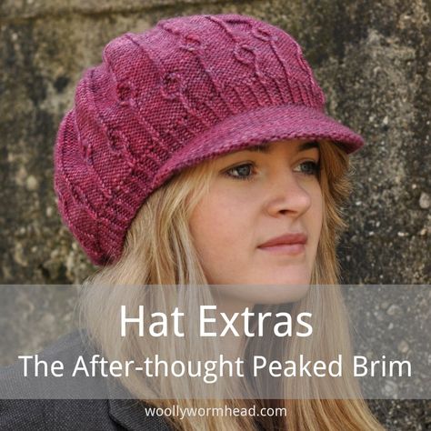 Knitted Brim Hat Patterns Free, Knit Hat With Brim, Hat Patterns Free, Wooly Hats, Knitting Basics, Stocking Hat, Knit Picks, Hat Knitting Patterns, Knitted Hat