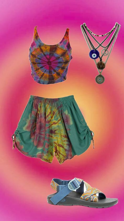 lake fit Trippy Outfits, Hippie Boho Outfits, Hippie Fits, Boho Inspo, Thrift Inspo, Earthy Outfits, Hippie Life, Style Clothes, Create Outfits