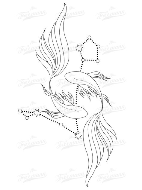 Pisces Fish And Flower Tattoo, Koi Fish Line Art, Tato Flash, Pisces Tattoo Designs, Butterfly Tattoo Stencil, Sakura Tattoo, Meaningful Tattoo Quotes, Saved Tattoo, Flower Wrist Tattoos