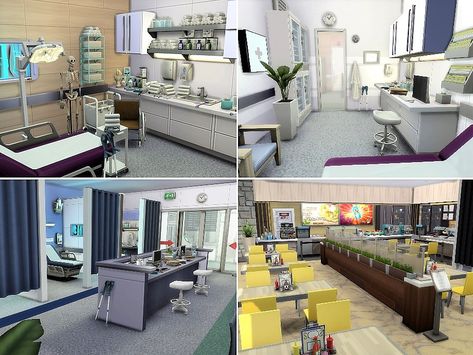 casmar's Hospital Central Universitario Sims 4 Hospital Build Layout, Sims4 Hospital, Sims 4 Hospital Build, Sims 4 Hospital Cc, Sims 4 Hospital, Hospital Layout, Hospital Waiting Room, Lotes The Sims 4, Sims Characters