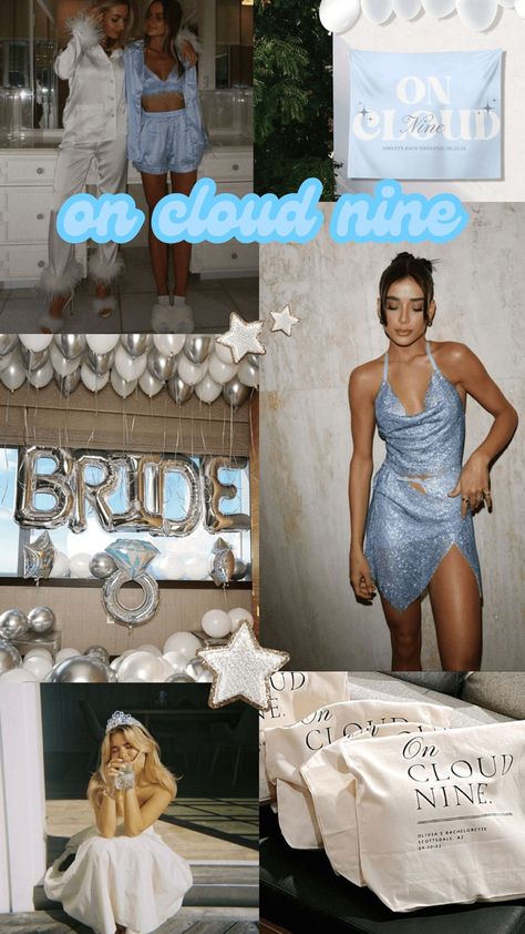 bachelorette party, on cloud nine, bridal, bridesmaids Blue Bachelorette Aesthetic, Cloud Nine Bachelorette Outfits, Nitsan Raiter Bachelorette, Cloud 9 Bachelorette Party Outfits, Blue Bachelorette Outfit, Something Blue Bachelorette Party Outfit, Blue Bachelorette Party Outfit, Blue And White Bachelorette Party, Blue Bachelorette Theme