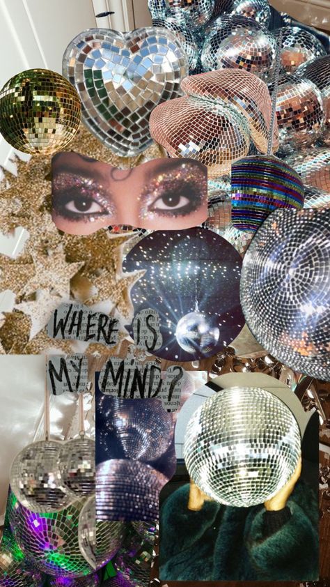 Backround Pics, Party Collage, Photography 2023, Disco Aesthetic, Night Fashion, 26th Birthday, Birthday Inspo, Holiday Sparkle, Disco Balls