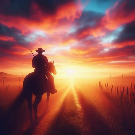 cowboy riding into the sunset 🌇... #aiart #Anime #aiartwork #ai #aivideo #AudienceEngagement #aiartist #interactivecontent #InteractiveContent Riding Off Into The Sunset, Cowboy Anime, Riding Into The Sunset, Audience Engagement, July 12, The Sunset, Cowboy, Anime, Quick Saves