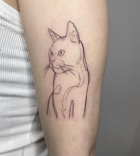 The stylized portrait of beloved cat 😻 Thank you for your trust Clara!🙏✨ Stylized Cat Tattoo, Cat Stands, Chest Tattoo, Cat Tattoo, Tattoo Designs, Thank You, Tattoos