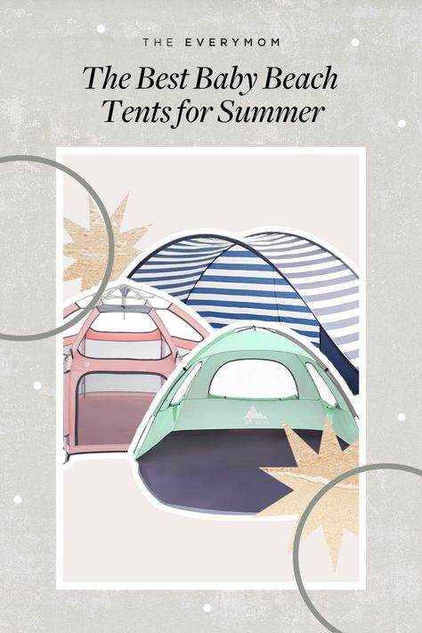 Baby Beach Hacks, Beach Must Haves For Toddlers, Infant Beach Hacks, Baby Beach Tips, Baby Beach Gear, Baby Beach Tent, Beach Shade, Baby Gadgets, Beach Cabana