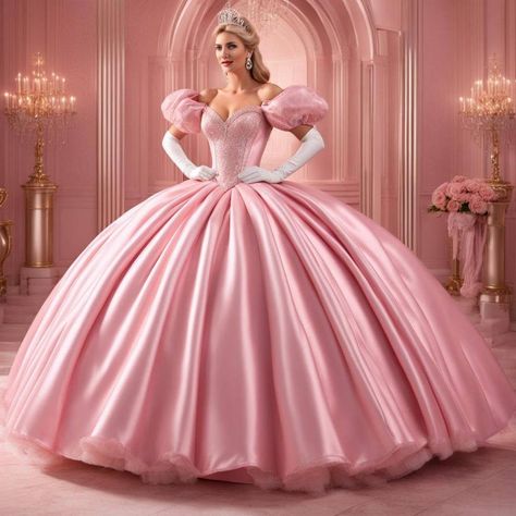 Poofy Dress, Girls Attire, Pink Satin Dress, Fashion Designers Famous, Pink Dresses, Princess Aesthetic, Beauty Dress, Famous Fashion, Historical Dresses