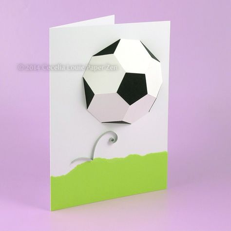 Birthday Card For Boys, Last Minute Birthday Gifts, Boys Football, Soccer Cards, Soccer Birthday, Papercraft Printable, Ball Birthday, Birthday Cards For Boys, Card Print