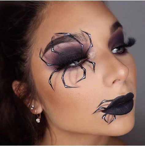 Alien Halloween Makeup, Deer Halloween Makeup, Fairy Halloween Makeup, Halloween Makeup Diy Easy, Halloween Fashion Outfits, Spider Makeup, Make Up Halloween, Vampire Makeup Halloween, Cat Halloween Makeup