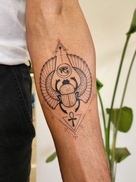 Egyptian Beetle Tattoo, Scarab Tattoo Design, Egyptian Scarab Tattoo, Egypt Tattoo Design Ideas, Ancient Egypt Tattoo, Egyptian Sleeve, Hieroglyphics Tattoo, Scarab Beetle Tattoo, Egypt Tattoo Design