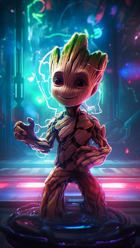 Groot Tattoo Design, Groot Tattoo, Groot Guardians Of The Galaxy, Wallpapers Galaxy, Themed Wallpapers, Character Movie, Yoda Images, Baby Marvel, Cute Monsters Drawings