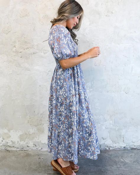 The Indigo Dress in Turkish Blue 🤍 Modest Boutique, Indigo Dress, Dresses For Spring, Modest Maxi Dress, Blue Floral Maxi Dress, Modest Maxi, Modest Tops, Modest Skirts, Dresses 2024