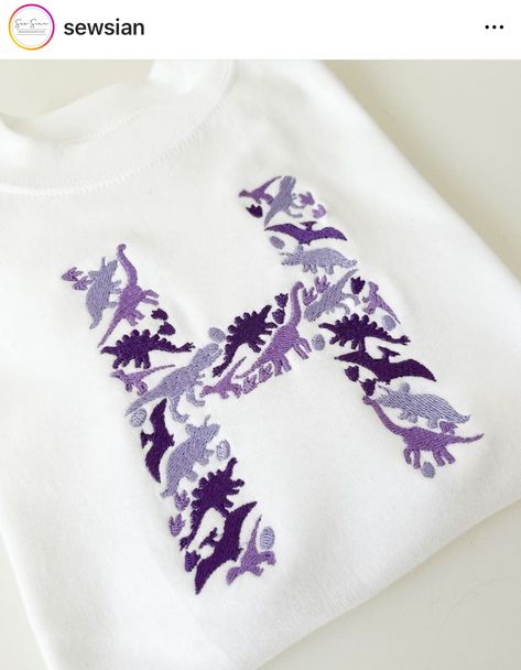 Letter M Design, Letter A Design, Embroidery Machine Applique Designs, Embroidered Dinosaur, Dinosaur Embroidery, Mermaid Birthday Party Decorations, Clothes Embroidery Diy, M Design, Embroidery Letters