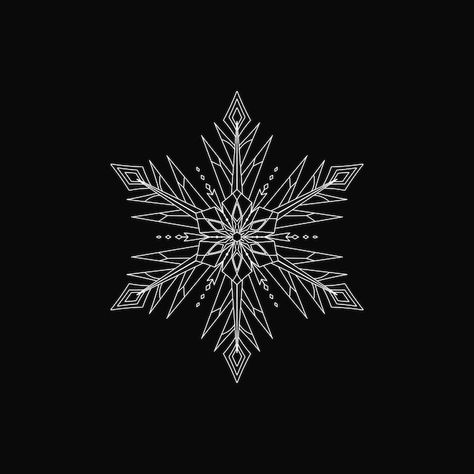 Snowflake Tattoo Black, Snowflake Compass Tattoo, Tattoo Ideas Snowflake, Ornamental Snowflake Tattoo, Snowflake Tattoo Design Unique, Geometric Snowflake Tattoo, Snowflake Mandala Tattoo, Snowflake Designs Pattern, Whistler Tattoo