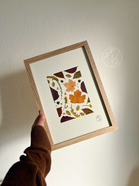 Excited to share this item from my #etsy shop: Framed Autumn Leaves - Pressed Leaves - Herbst Blätter - Home Decor - Autumn colors - Pressed Flowers - Wood Frame - Fall colors Framed Pressed Leaves, Framed Leaf Art, Dried Maple Leaf Art, Pressed Leaves Art, Dry Leaves Art, Maple Leaf Art, Dry Leaf Art, Pressed Flowers Frame, Flower Projects