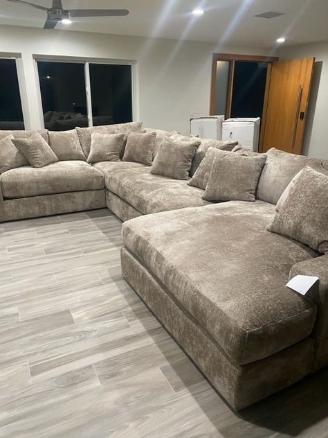 Couch With Footrest, Large Couch Living Room Cozy, Deep Seat Sectional, Big Couches Living Room Cozy, Bed Couches Living Room, Deep Couch Oversized, Living Room Cozy Ideas, Room Cozy Ideas, Big Couches Living Room