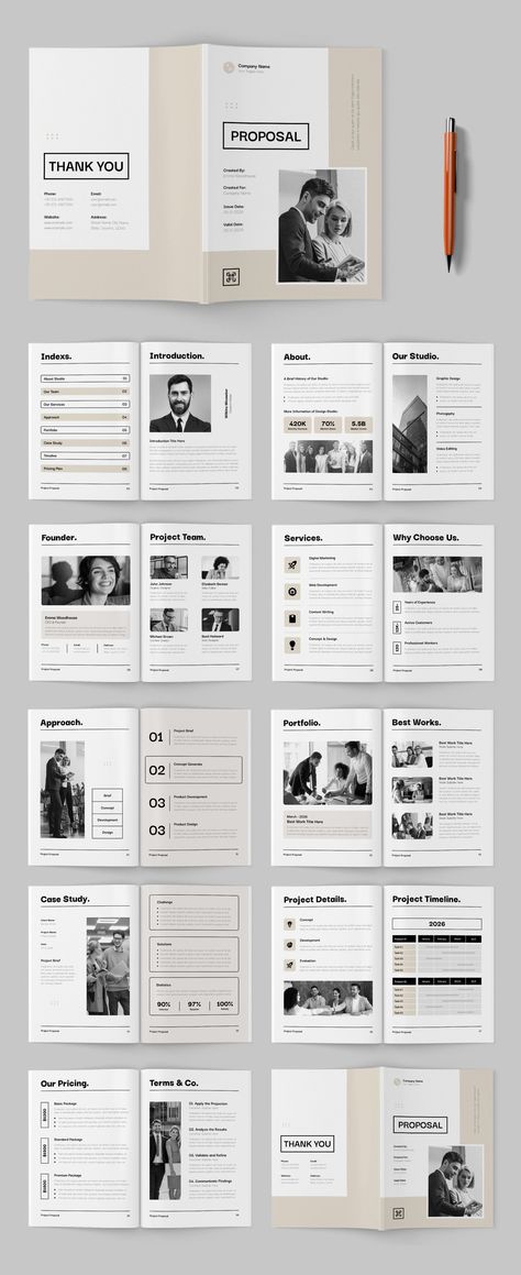 Project Proposal Template Stock Template | Adobe Stock Proposal Document Design Layout, Job Proposal Template, Client Proposal Templates, Graphic Design Proposal Template, Project Proposal Design, Project Proposal Template, Proposal Design, Documents Design, Project Proposal