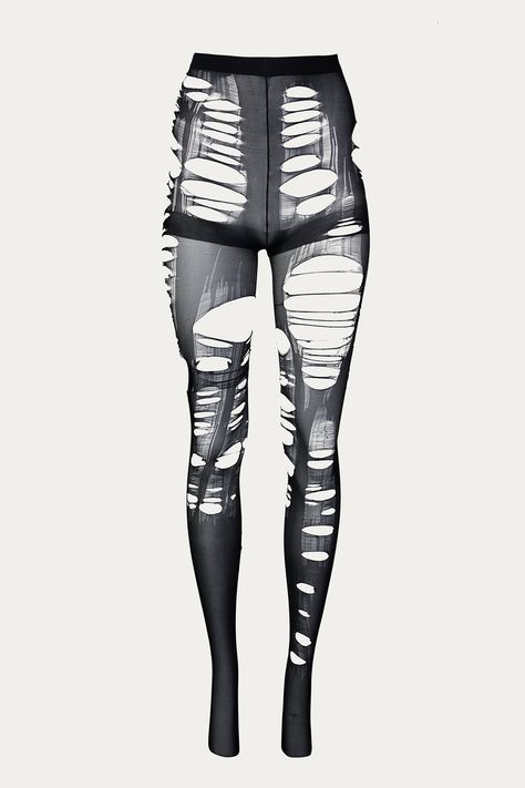 designed artwork slasher tights, Ripped Stockings, Ripped Tights, Punk Style Outfits, Trendy Stuff, Alt Clothes, Outfit Png, Dr Wardrobe, Grunge Goth, Edgy Outfits