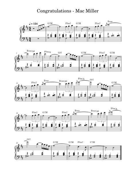 Download and print in PDF or MIDI free sheet music of congratulations - Mac Miller for Congratulations by Mac Miller arranged by Camilla Bergamaschi for Piano (Solo) Congratulations Mac Miller Piano Notes, Congratulations Mac Miller Piano, Mac Miller Piano, Congratulations Note, Piano Notes, Mac Miller, Piano Sheet, Free Sheet Music, Piano Sheet Music