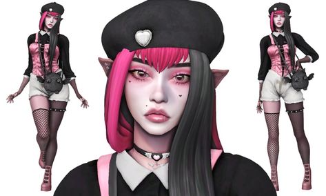 Sims Monster High, Draculaura Sims 4 Cc, Sims 4 Monster High Cc, Vampire Hair, Sims Download, Sims 4 Cas Mods, Leg Garter, 4 Characters, Sims 4 Characters