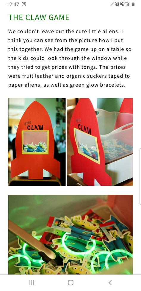 Toy Story Activities Preschool, Toy Story Games Ideas For Kids, Toy Story The Claw, Toy Story Game, Claw Game, Toy Story Theme, Story Birthday, Story Activities, Toy Story Birthday Party