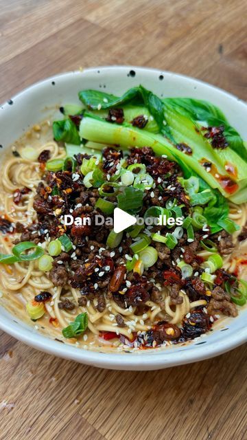 Jasmin Weston on Instagram: "Surely I’m right for saying this???? Literally took me MAX 20 minutes. You have to love it!!! 

Dan Dan noodles inspired by @kwokspots 

Will be using the left over mince for my savoury mince bowls that I have most nights! Check my story to see what I’m talking about (those who already watch, you know) 

Ingredients: 
1 tbsp olive oil 
500g beef mince 
1 tsp Chinese five spice 
1 tbsp soy sauce
1 tbsp dark soy 
2 tsp sugar 
1 tsp chili flakes 
Ramen noodles (I used @mrchens) 

Peanut broth for 1: 
1.5 tbsp peanut butter 
1 garlic clove, finely chopped 
1/2 tsp sugar 
1/4 tsp Chinese five spice 
1/4 tsp chili flakes 
1 tbsp soy sauce 
2 tbsp hot neutral oil 

To serve: 
Pak choy (cooked in noodle water) 
Spring onions 
Chili crisp oil 
White sesame seeds 

#dand Chili Crisp Oil, Savoury Mince, Chinese Five Spice, Pak Choy, Water Spring, Dan Dan Noodles, Chili Crisp, Five Spice, Peanut Noodles