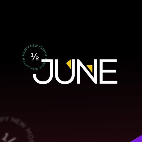 A typeface poster for June month. June New Month Flyer Design, June New Month Flyer, Happy New Month June Flyer Design, Happy New Month June, New Month June, June Design, June Month, June Days, Typeface Poster