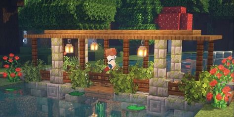 Minecraft Water Fountain, Survival Builds, Aesthetic Minecraft Builds, Water Fountain Design, Minecraft Interior, Minecraft Interior Design, Minecraft Cottage, Minecraft Anime, Diy Minecraft