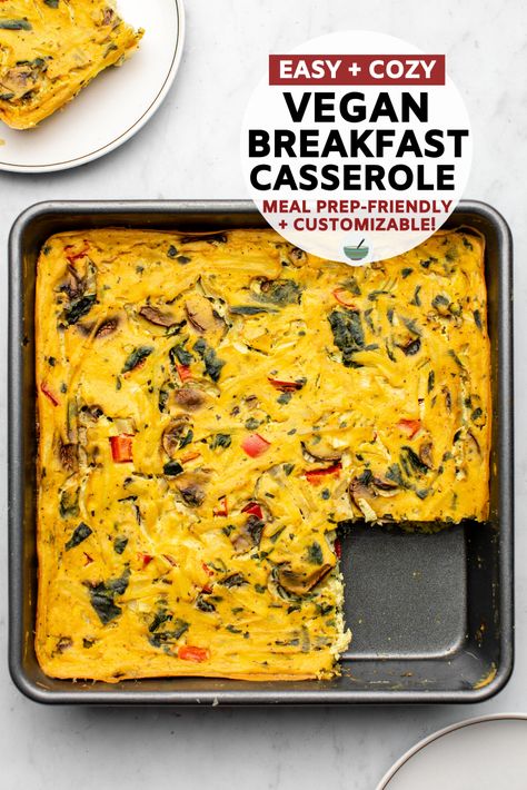 Frugal Vegan, Burrito Vegan, Vegan Breakfast Casserole, Casserole Easy, Breakfast Casserole Easy, Plant Based Breakfast, Savory Vegan, Chickpea Flour, Savory Breakfast