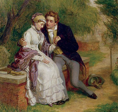 Mary Shelley's Life of LearningPower couple: The Lover's Seat: Shelley and Mary Godwin in Old St Pancras Churchyard by William Powell Frith, 1877 Paul Verlaine, Sitting On A Bench, Istoria Artei, William Powell, John Everett Millais, Lord Byron, Art Of Love, Art Ancien, Mary Shelley