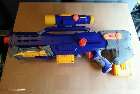 Nerf Longshot Long Shot Scope CS-6 N-Strike Dart Gun Blue Blaster Sniper Rifle #NERF Nerf Longshot, Boy Rooms, Long Shot, Nerd Alert, Fantasy Clothing, Boy Room, Dart, Fun Projects, Outdoor Activities