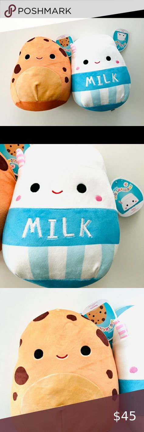 NWT SQUISHMALLOW KELLYTOY MILK & COOKIE MELLY & NEOONA DUO HTF STUFFED PLUSH Milk Squishmallow, Squish Mallow, Squishmallows Collection, Squish Mallows, Squish Mellow, Cute Squishies, Couple Things, Milk Cookies, Milk N Cookies