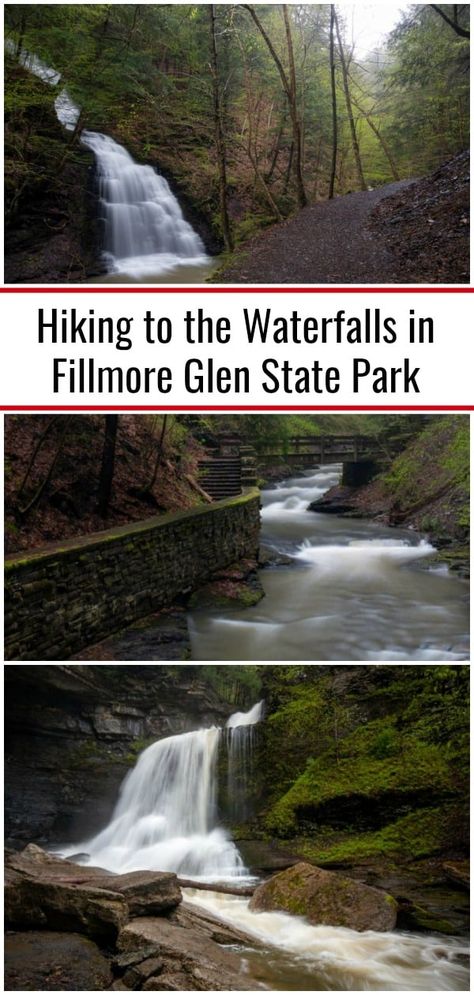 Hiking to the Waterfalls in Fillmore Glen State Park - Uncovering New York Fillmore Glen State Park, Waterfall Pictures, Road Trip Map, Ny Trip, York Travel, Finger Lakes, Exotic Places, Upstate Ny, Take A Hike