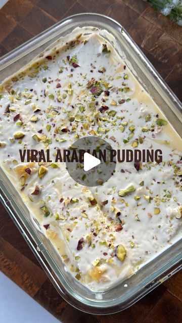 Prachi Agarkar on Instagram: "Viral Arabian Pudding 🍮 
15 min | No bake dessert 

All you need it 15 mins and some basic ingredients to make this viral Arabian pudding which is such a great effortless dessert for the Festive season ✨ 
The recipe is worth trying it blew my mind 

Recipe 💛
500 ml milk
1.5 tbsp vanilla custard powder 
4 tbsp sugar 
200 ml fresh cream 
2 tbsp condensed milk 
12 slices white bread 
Chopped nuts to garnish
💛💛💛
➡️ Bring milk to a boil and in the meantime mix custard powder in 2 tbsp milk 
➡️ Add sugar and custard powder to the milk and cook till it thickens , it should take 3-4 mins. Lets it cool. 
➡️ Now in a seperate bowl, mix fresh cream with condensed milk 
➡️ Cut the edges of white bread 
➡️ Start layering the pudding with a layer of bread, pudding and Condensed Milk Pudding Recipes, Arabian Pudding Recipe, Arabian Pudding, Custard Bread Pudding, Non Bake Desserts, Recipes Pudding, Pudding Custard, Milk Pudding Recipe, Condensed Milk Desserts