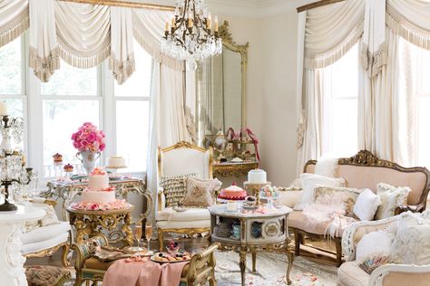 Lauded as an icon of fashion in her day, the last queen of France still holds court in the hearts of those who admire the joie de vivre of Marie Antoinette. Coral Bedroom, Victoria Magazine, Baroque Decor, Window Treatments Bedroom, Romantic Cottage, Coastal Bedrooms, Coastal Bedroom, Design Del Prodotto, Pink Decor