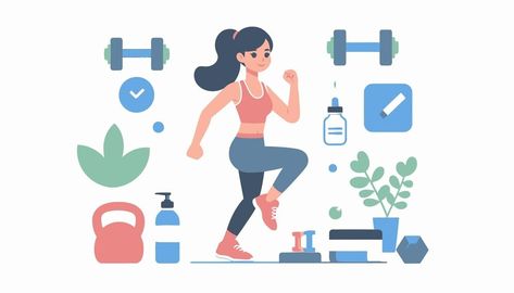 A cartoon of a woman doing fitness exercise | Premium AI-generated vector Free Business Card Mockup, Thai Style, Business Card Maker, Flyer Maker, Poster Maker, Presentation Template Free, Poster Invitation, Pattern Drawing, A Cartoon