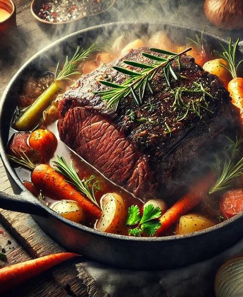 Stracotto Recipe, Italian Pot Roast, Classic Pot Roast, Roasted Beef, Honey Mustard Glaze, Beef Chuck Roast, Chicken Tender Recipes, Garlic Butter Chicken, Pot Roast Recipes