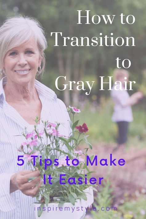 How to smoothly transition to gray hair can be a tough question whether you're in your 20's or in your 50's. These five tips are the best way to help you create your personal plan to say goodbye to coloring your hair and hello to your natural beauty. #howtotransitiontograyhair #best #tips #naturalhair #howtogogray #grey #midlifeinspirations #womenover50 #aginggracefully Going Grey Transition, Grey Hair Strands, Reverse Gray Hair, Gray Hair Transition, Dark Auburn Hair, Grey Hair Over 50, Grey White Hair, Hair Transition, Grey Hair Inspiration