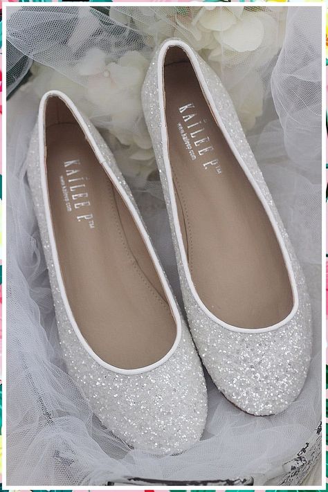 Winter Wedding Shoes - Have you ever feel like you're wasting your time searching? Click to get what you want from one of the worlds largest online retailer! Act TODAY! Comfy Wedding Shoes, Winter Wedding Shoes, Bridesmaids Shoes, White Bridal Shoes, Glitter Ballet Flats, Sparkly Flats, Country Shoes, Matric Dance, Bridal Flats