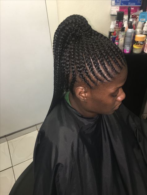 Ponytail Feedin cornrow Feedin Braids Ponytail, Ponytail Cornrows, Feedin Braids, Cornrow Ponytail, Braids Ponytail, Cornrow, Cornrow Hairstyles, Cornrows Braids, One Hair