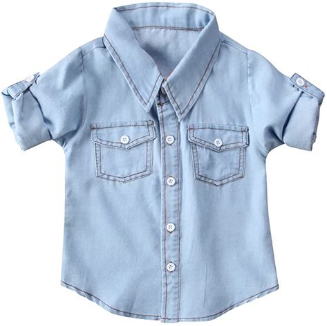 Boys Denim Shirt, Denim Shirt Outfit, Boys School Outfits, Blue Shirt With Jeans, Blue Denim Shirt, Boys Denim, Traje Casual, Denim Blouse