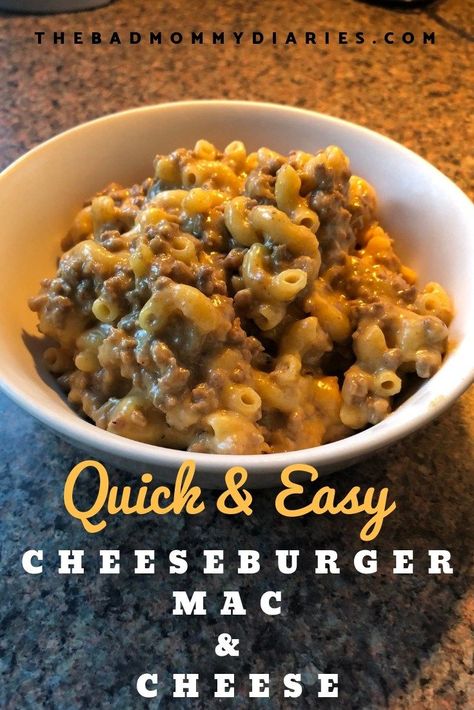 Hamburger Mac And Cheese, Beef Mac And Cheese, Cheeseburger Mac And Cheese, Cheeseburger Mac, Cheeseburger Macaroni, Dinner Sandwich, Homemade Hamburgers, Hamburger Recipes, Ground Beef Recipes For Dinner