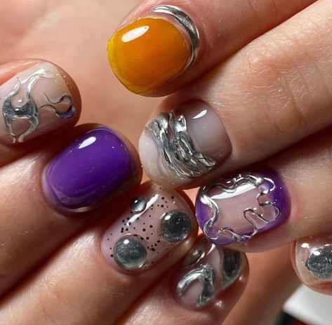 Cyberpunk Nails, Hippie Nails, Grunge Nails, Her Nails, Crazy Nails, Nails Only, Short Nail Designs, Minimalist Nails, Dream Nails