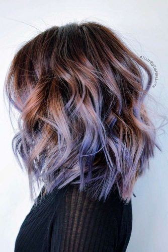 Simple Hair Colors Ideas, Black Hair Balayage Shoulder Length, Short Blue Hair Highlights, Hair Color Ideas For Brunettes Short, Pastel Purple Hair, Purple Balayage, Brunette Ombre, Purple Ombre Hair, Dare Questions