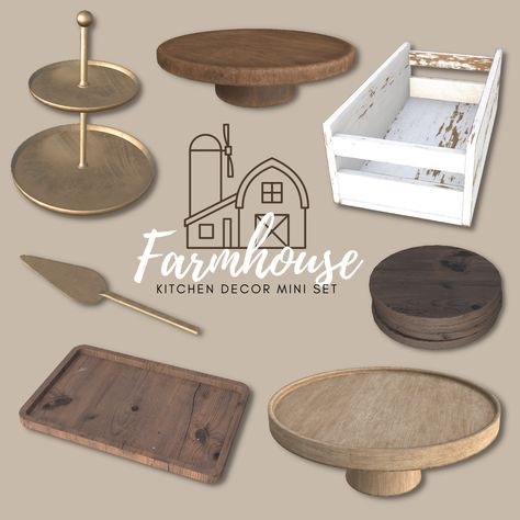 Sims 4 Cc Farmhouse Furniture, Sims 4 Family House, Sims 4 Kitchen, Sims 4 Family, Free Sims 4, Farm Clothes, Kitchen Clutter, Sims Building, Sims 4 Cc Furniture