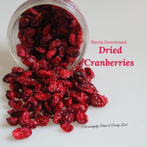 Stevia Sweetened Dried Cranberries Dried Cranberries Recipes, Healthy Vegetable Recipes, Thm Desserts, Dehydrated Fruit, Fast Metabolism Diet, Thm Recipes, Cranberry Recipes, Wonderfully Made, Dehydrated Food